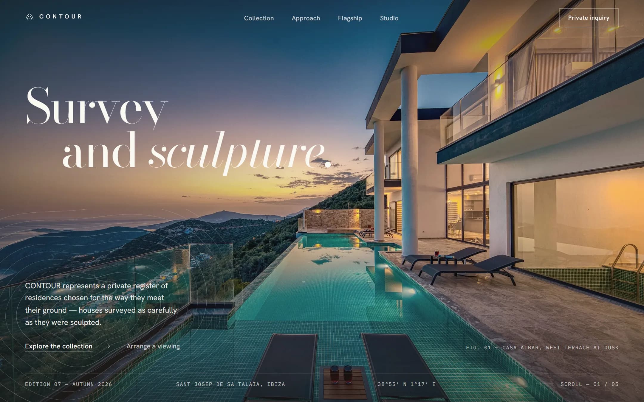 CONTOUR homepage, desktop